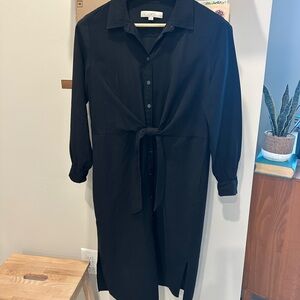 LOFT Elegant Black Long Sleeve Dress